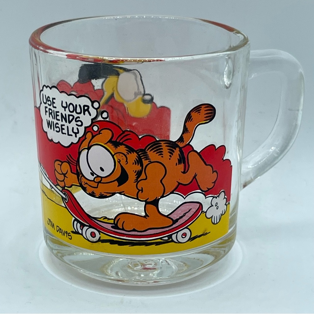 Rare Vintage 1978 McDonald’s Garfield and Odie Collectors Glass Mug Jim Davis